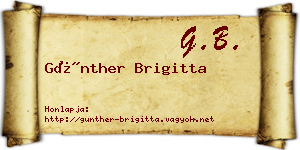 Günther Brigitta névjegykártya